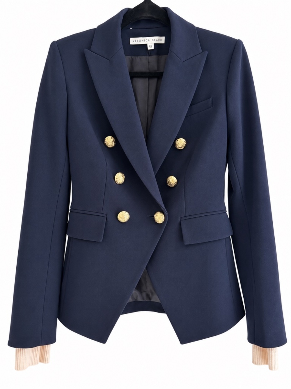 Veronica Beard Miller Dickey Jacket Navy Gold Buttons – Size 00